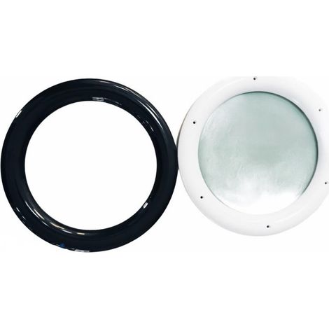 4M – Hublot d'extérieur rond gris RAL 7016 en PVC 315 mm – Vissage par vis VBA – Glace PMMA sablé 3 mm – Pour cloisons de 5 à 10 mm