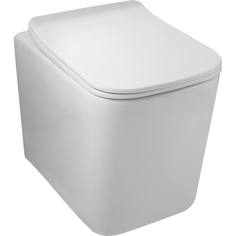 Balneo WC suspendu, sans bride bau, abattant softclose, Ceramique, blanc, LUGA (1/5)