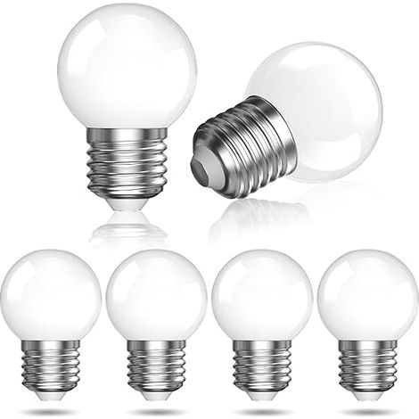E27 Ampoule LED, gouttelettes G45/P45 3W Remplacement 30W, angle d'éclairage à 360° 3000K blanche chaude filée de golf, non réglable (1/5)