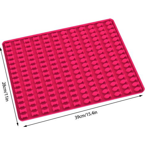 [Tapete de silicona para hornear] Tapete económico y reutilizable de doble cara para galletas de perro y chocolate, 100% silicona apta para alimentos, dimensiones 39,5 x 28 cm con 96 formas de huesos  (1/5)