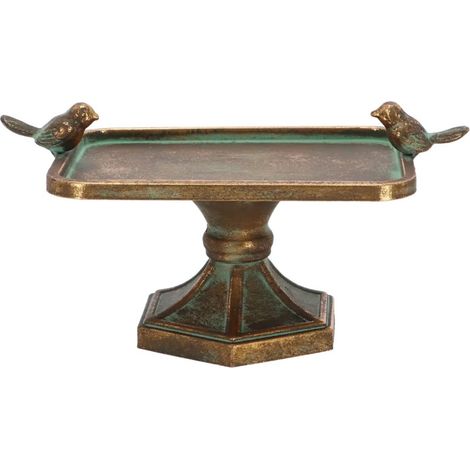 Bain d'Oiseaux M en métal vieilli - 28,9 x 16 x H 15 cm - Livraison gratuite (1/2)