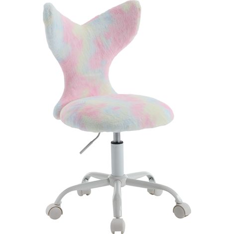 Sedia da Scrivania per Bambini in Ecopelliccia Sedia per Bambini Poltrona Girevole Regolabile Sirena Sedia da Studio per Cameretta, Colorata