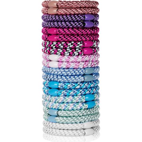 20 Pièces Élastiques et Chouchous à Cheveux, Doux et Sans Dommage pour Femmes et Filles, Maintien Ferme, Mélange de Couleurs Bleu et Rose, pour Sport Travail Quotidien (1/5)