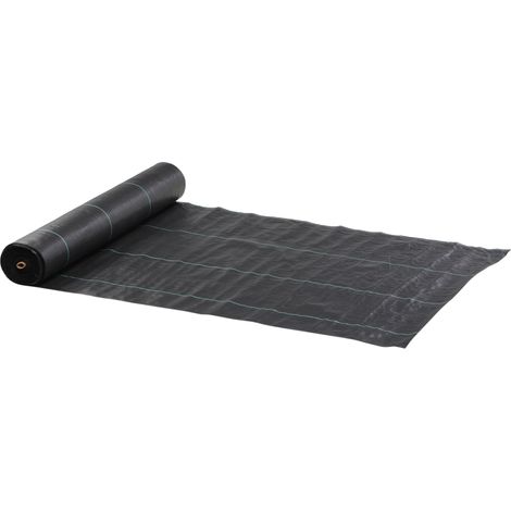 Outsunny malla antimaleza 2x50 m malla geotextil 130 g/m² para control de malezas y malas hierbas de jardín rollo de malla antimaleza negro