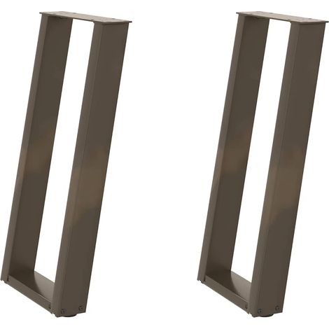 Pieds de table console en U, 2 pièces, acier naturel, 28 x (72-73) cm (1/5)