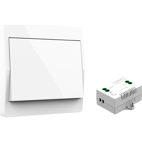 Kit interrupteur sans fil domestique – Émetteur et récepteur inclus, pas de pile, simple installation, commande d’éclairage maison Blanc (1/5)