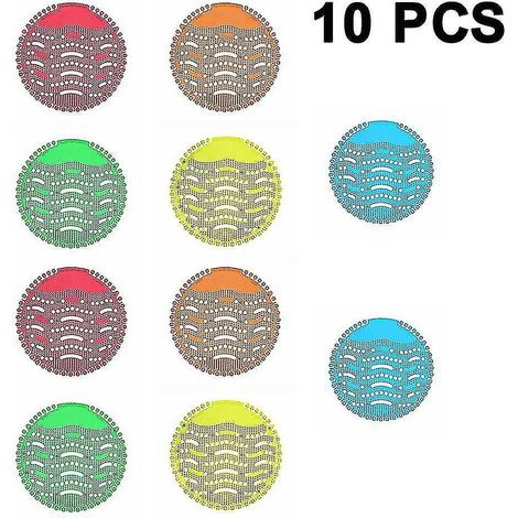 Lot de 10 grilles et désodorisants pour urinoirs - Grilles pour urinoirs, parfum puissant, moins d'éclaboussures et de saletés, parfumées, compatibles avec la plupart des urinoirs de restaurants, bure (1/4)