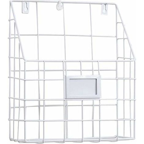 1pc Porte Magazine/Porte Revue Metal pour Le Bureau et l'entrée (Blanc)