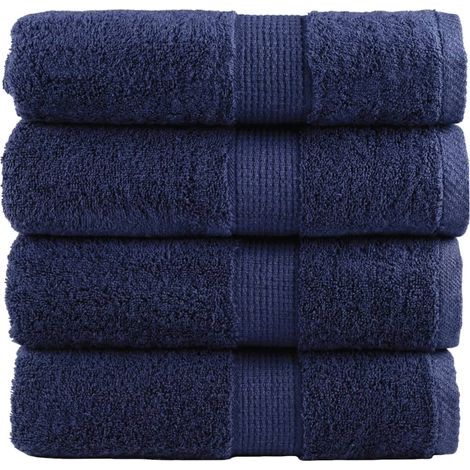 Gants de toilette haut de gamme SOLUND, lot de 4, bleu marine, 30 x 30 cm, 600 g/m² (1/5)