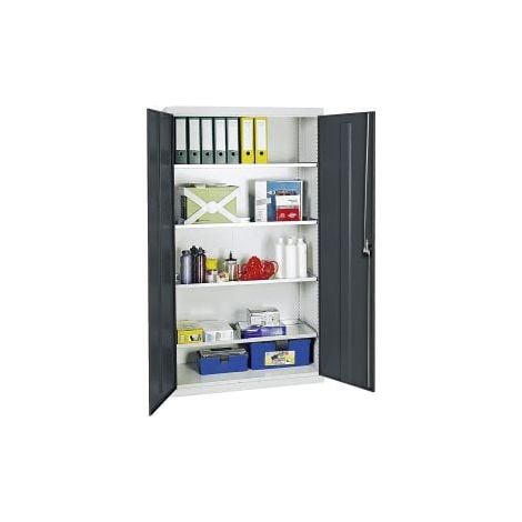 Armadio porta attrezzi e materiali Stumpf serie 3000 grigio chiaro / grigio antracite + 4 ripiani estraibili continui - 3008071