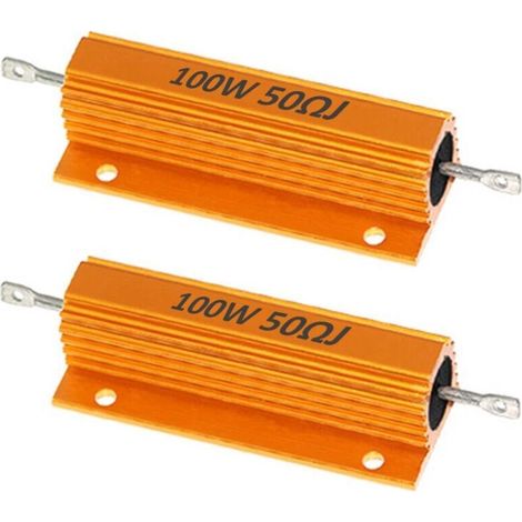 2 résistances de 100 W, 50 ohms, charge de 5 % dans un boîtier en aluminium, adaptateur de conversion bobiné pour montage sur châssis, décodeur de lumière hyperflash. (1/4)