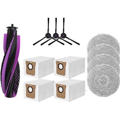 Lot de 12 pièces pour aspirateur robot JONR P20 PRO : brosse principale, brosse latérale, lingette de nettoyage et sac à poussière. (1/5)