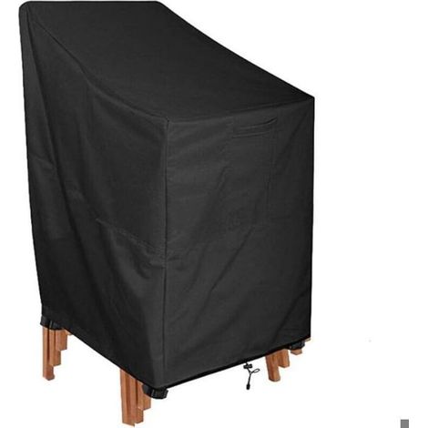 Housse chaise longue jardin 114×85×65 cm, étanche, anti‑vent et anti‑UV, pour chaises empilables (1/5)
