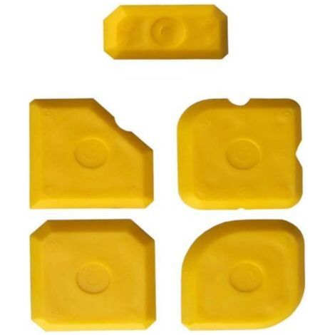 Set mit 5 professionellen Spachteln aus Silikon und Acryl – Abzieher für perfekte Fugen – Gelb