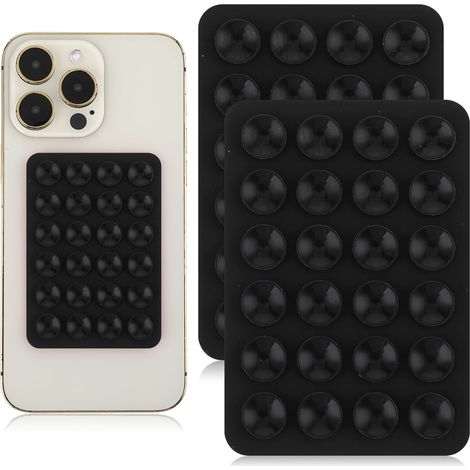 supports adhésifs à ventouse en silicone pour coque de téléphone portable, support antidérapant mains libres (noir) (1/5)