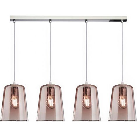 Sospensione top light shaded 1164cr s4 r e27 led vetro colorato lampada soffitto moderna, colore rame