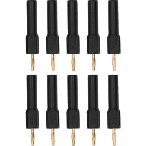 Connecteur de fiches banane 2mm mâle à 4mm femelle, adaptateur en laiton plaqué or 30V noir 10 pièces. (1/5)