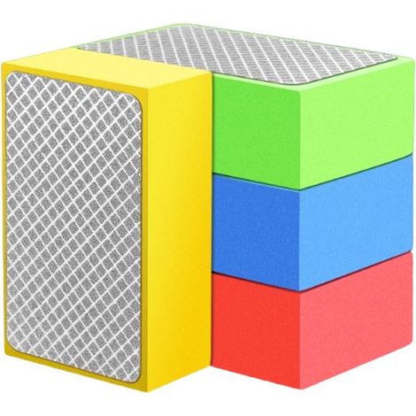 Longziming - Jeu de 4 blocs de ponçage diamantés à main - Grain 60, 100, 200 et 400 - Tampons de polissage manuels pour carrelage, pierre, verre et céramique (1/5)