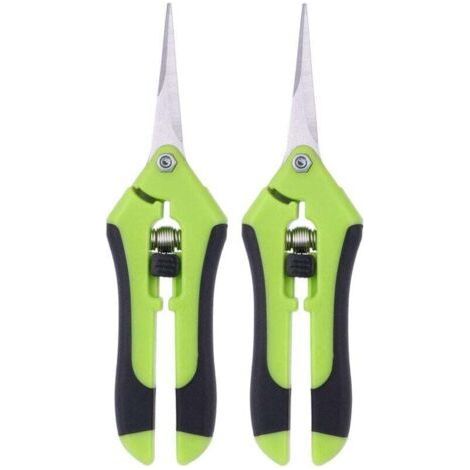 Ulisem Gardening Scissors Set (2 Pieces), Professional Stainless Steel Manual Gardening Scissors (Green) (1/4)