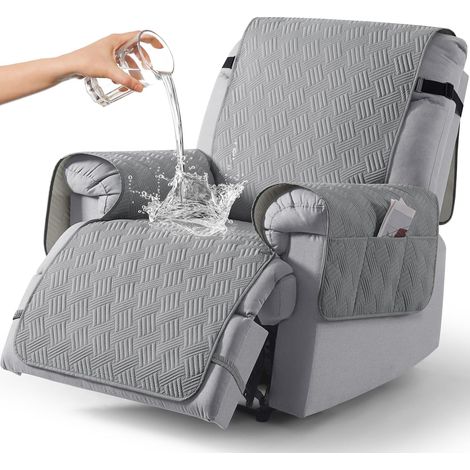Wasserdichter sesselschoner für Fernsehsessel, relaxsessel mit Tasche elastischen Bändern, Anti-Rutsch sesselbezug weich waschbar sesselüberwurf 1 Sitzer für Kinder (1/5)