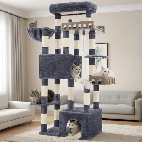 Arbre à Chat pour Multi-Chats, avec Plateforme spacieuse GCT033G (1/5)