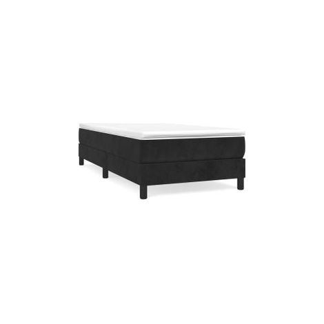 Sommier à lattes de lit avec matelas Noir 100x200 Velours (1/5)