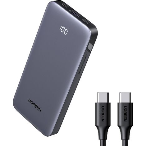 Batería externa Nexode de 10000 mAh con puertos USB-A y USB-C, 30 W - gris