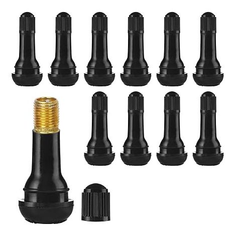 Valve Tubeless TR414 Pour Pneu Voiture, Auto en Caoutchouc Snap-in Pour Jantes, Compatible Avec et Moto (Noir) (1/5)