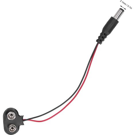 Lot de 20 pinces pour piles 9V, pinces en forme de T + prise CC 2,1 mm (1/4)