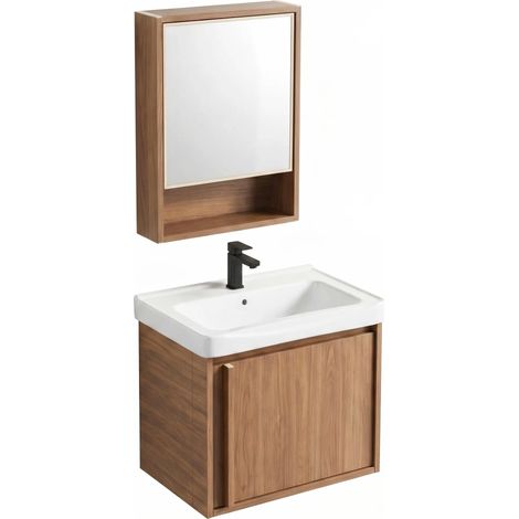 Ein Badezimmermöbelset Mit Waschbecken Rea Gama T25023 Hhl 50Cm Brown