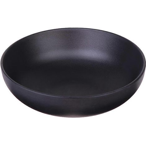 Melamin-Ramenschale im japanischen Stil, A5, Porzellanoptik, für den Hausgebrauch (337) – 17,5 x 5,5 cm – Schwarz (1/4)