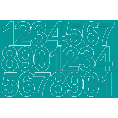 Autocollants chiffres autocollants 10 cm turquoise brillant