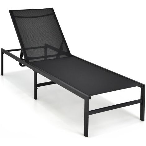 Outdoor Chaise Lounge Chair Rustproof Steel Sunbathing Recliner (1/3)