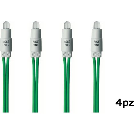 Spia Luminosa LED per Interruttori Bipolari 230V Avviso Verde 4pz C0015VD