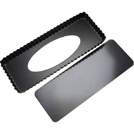 moule à quiche rectangulaire avec moule à tarte, moule à quiche avec fond amovible, moule à gâteau, antiadhésif