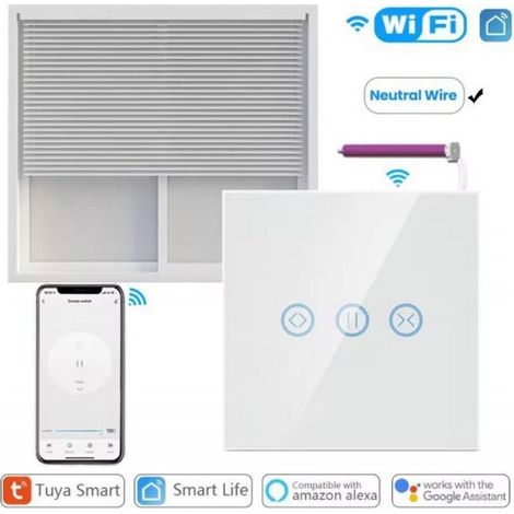 3 Pièces Interrupteur Volet Roulant Connecté WiFi,Pour Volets Roulants Rideau avec Alexa,Google Assistant,Smart Life,Tuya App (1/5)