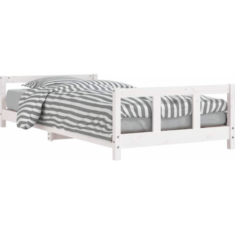 Kids Bed Frame White 90x200 cm Solid Wood Pine vidaXL