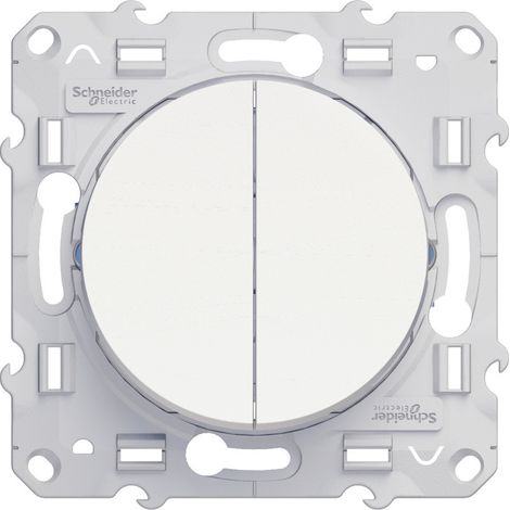 Schneider Electric – Mécanisme va et vient complet – Poussoir encastré en aluminium – Connexion automatique – IP20 – Résistant aux chocs IK04