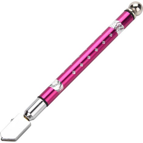 Tragbarer, handgeführter Glasschneider mit Radform und rutschfestem Griff zum Schneiden von Glas mit einer Stärke von 3 bis 15 mm (lila) (1/5)