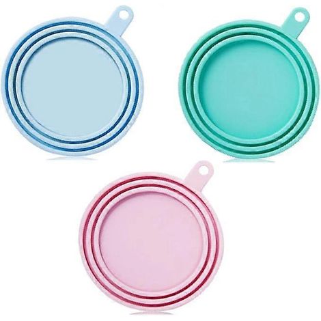 Couvercles et cuillères en silicone pour boîtes de nourriture pour chiens et chats, universels, sans BPA, compatibles avec plusieurs tailles et lavables au lave-vaisselle. (1/5)