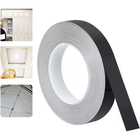 [NIEMALS VERWENDET] Selbstklebende Wandleisten, 50 m – DIY-Projekt, wasserfest/selbstklebend, Wanddekoration, 0,5 cm – Schwarz