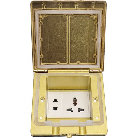 Prise encastrée murale universelle laiton PC ignifuge thermorésistante IP55 250V gain de place avec boîtier (1/5)