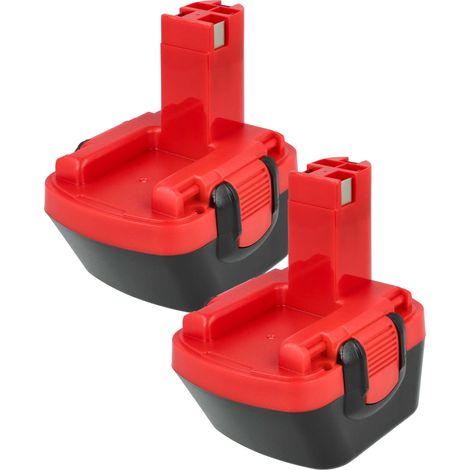 EXTENSILO 2x Batterie compatible avec Bosch PSR 12, PSR 12VE, PSB 12 VE-2 outil électrique (3300 mAh, NiMH, 12 V)