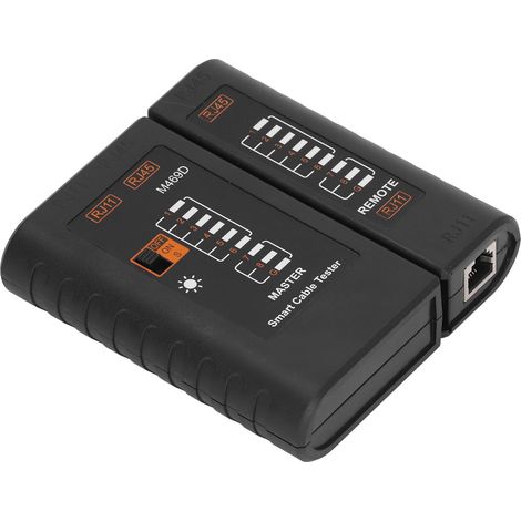 Testeur de câble réseau RJ45 RJ11 LED ABS noir, détection précise, portable pour vérification LAN Ethernet, outil de diagnostic filaire. (1/5)