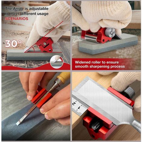 Afilador ajustable para cinceles de madera – Plantilla profesional con soporte de montaje (1/4)