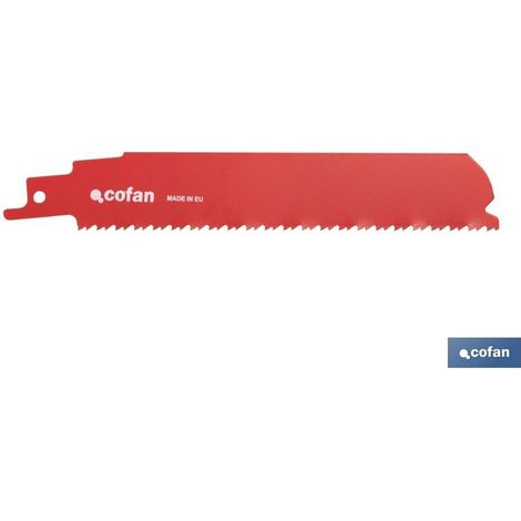 Hoja de sierra de sable bimetal 130 mm, 8-10 TPI, pack de 5 unidades para demolición (1/4)