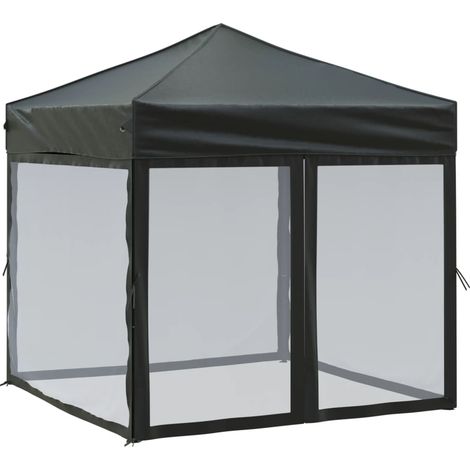 Tente de réception pliable - Tonnelle de jardin - Barnum avec parois Noir 2x2 m fr11209 - Maison La Vie (1/5)