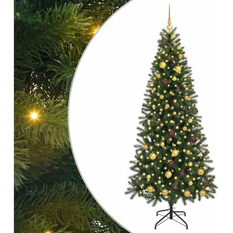 Künstlicher Weihnachtsbaum mit 300 LEDs Grün 210 cm PE und PVC vidaXL (1/5)