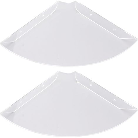 Étagères d'angle flottantes murales, 2 pièces, quart de rond suspendu pour chambres à coucher, salons, salle de douche, transparentes (1/5)