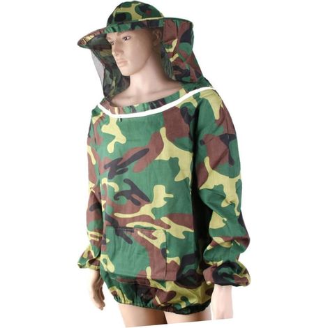 Combinaison de Protection pour Apiculteurs, Taille Unique, Voile Polyester et Coton, Bonnet Rond, Poignets Élastiqués, Taille Élastiquée, Env 630g (1/5)
